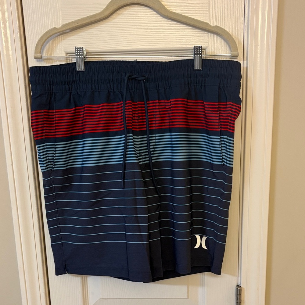 Hurley Men's Board Shorts - Navy, Red, Light Blue